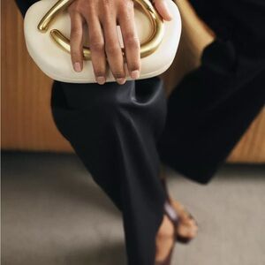 Cream and Gold Clutch with Chic Design